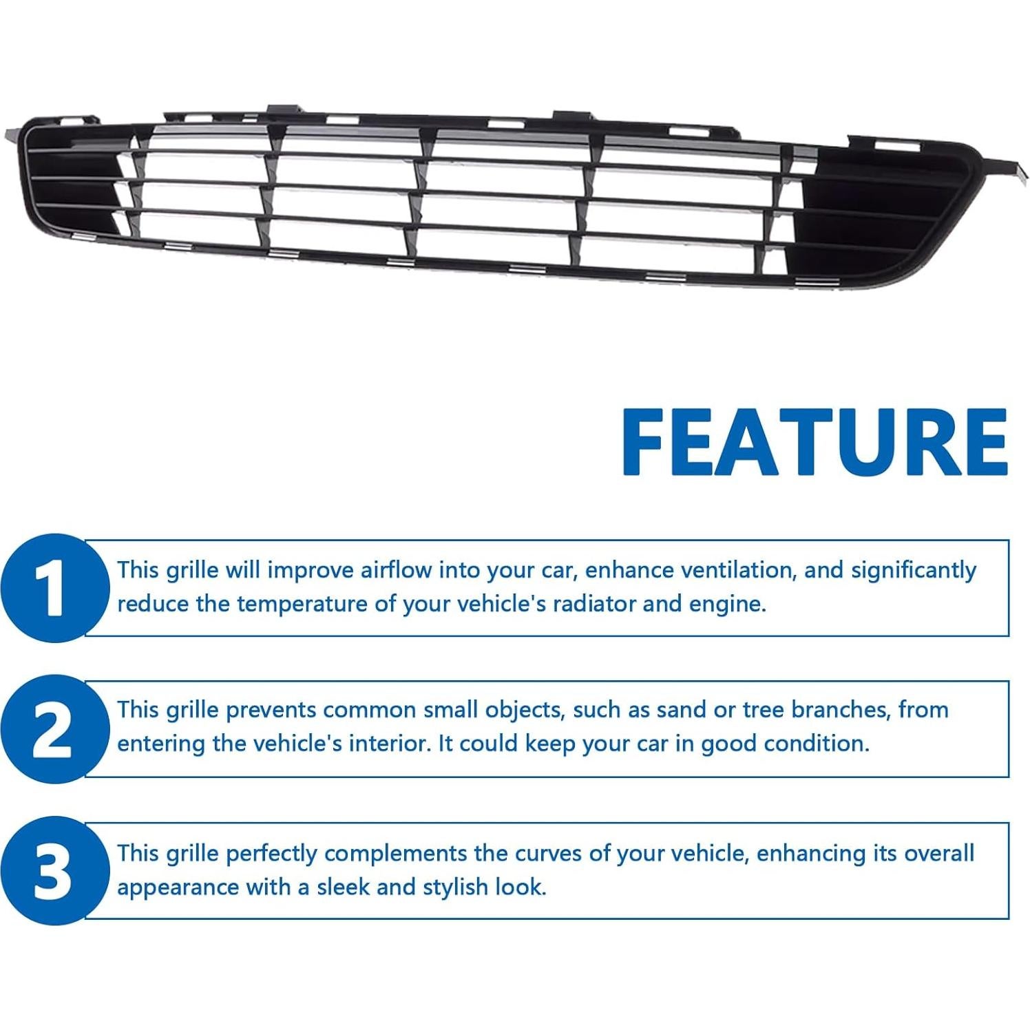 Rejilla Inferior Parachoques Frontal Perfit Liner Toyota Corolla 2009-2010