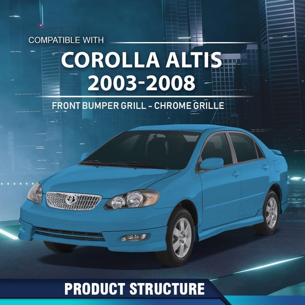 Parrilla Frontal PIT66 Cromo para Toyota Corolla 2003-2008