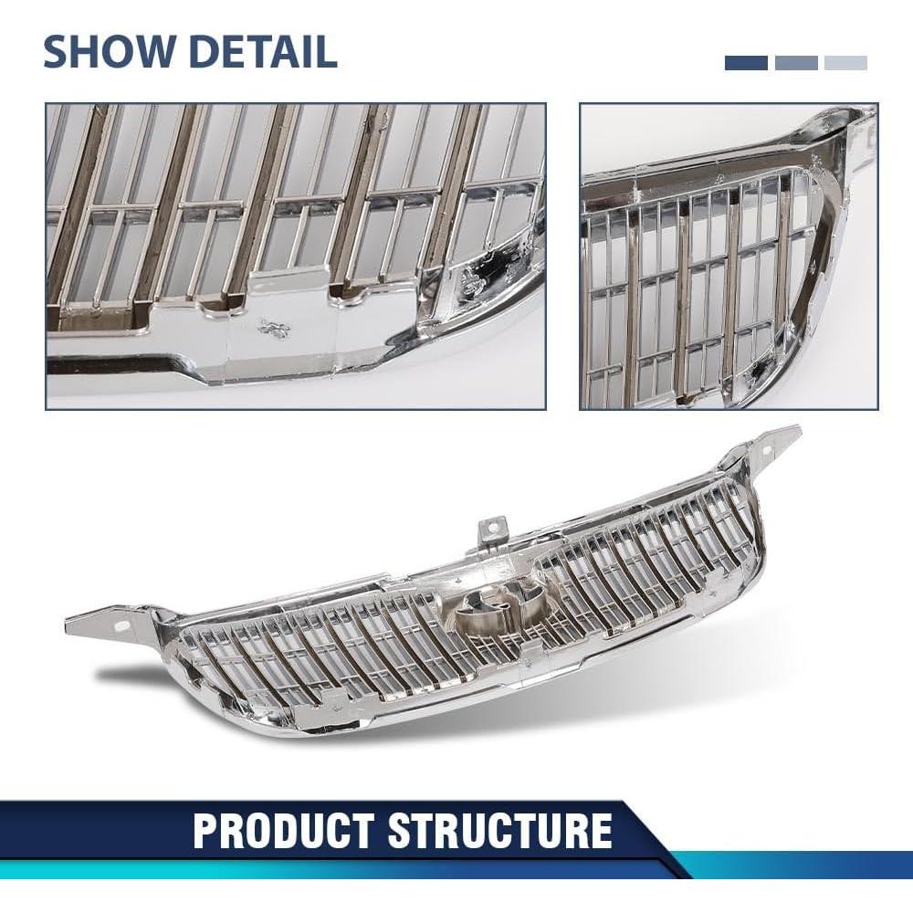 Parrilla Frontal PIT66 Cromo para Toyota Corolla 2003-2008
