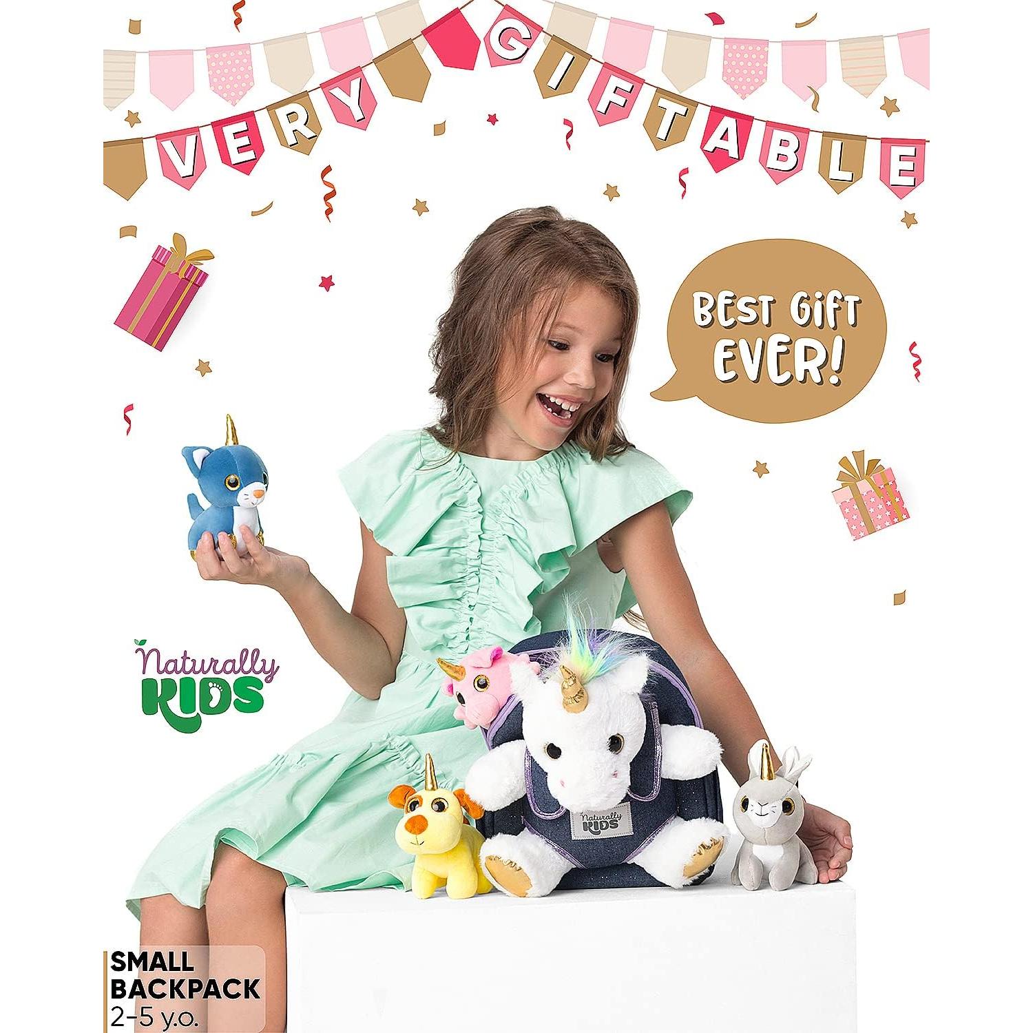 Mochila Unicornio Naturally KIDS con Juguetes 25,4x20,3 cm