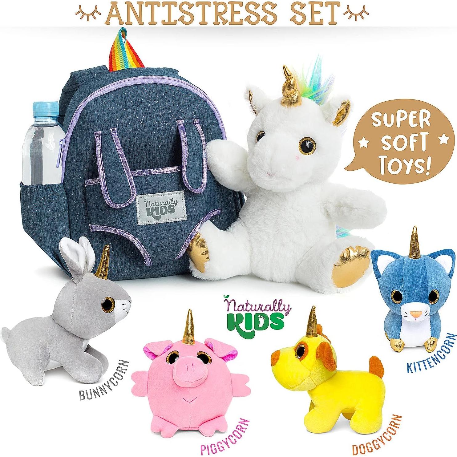 Mochila Unicornio Naturally KIDS con Juguetes 25,4x20,3 cm