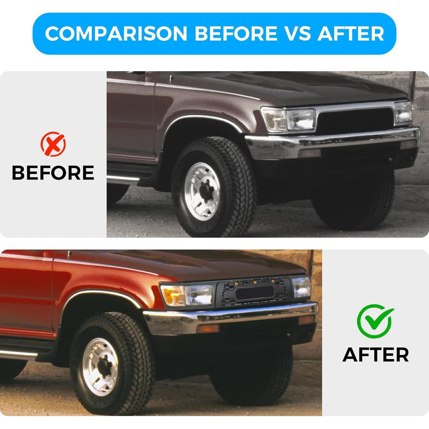 Parrilla Delantera Toyota 4Runner 1992-1995 con 3 Luces LED