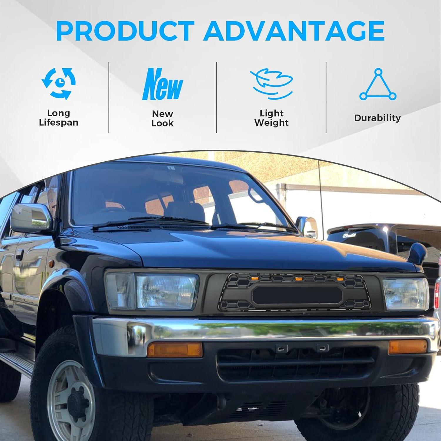 Parrilla Delantera Toyota 4Runner 1992-1995 con 3 Luces LED