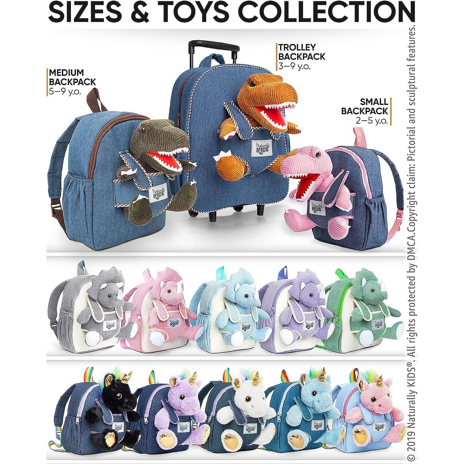 Mochila Dinosaurio Verde Naturally KIDS 29x25 cm para Niños