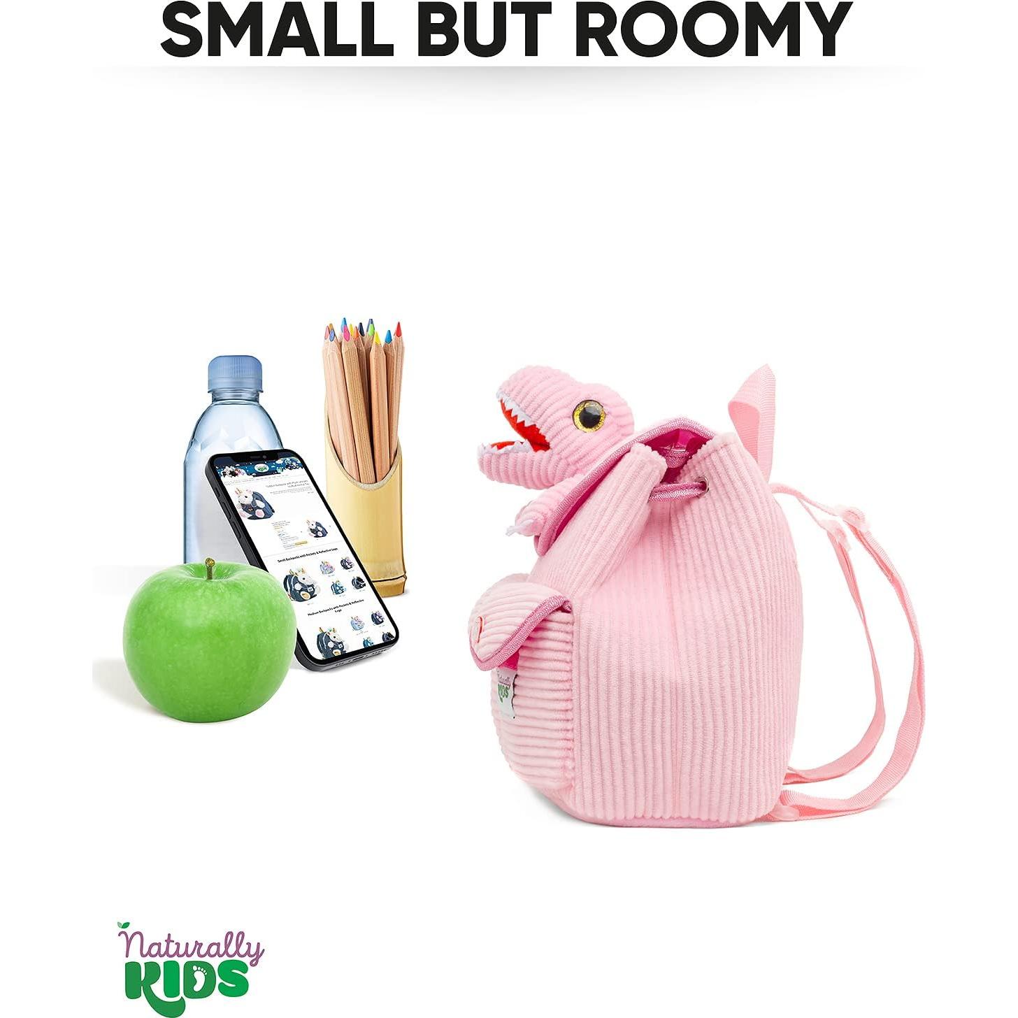 Mochila Mini Dinosaurio Rosa Naturally KIDS 17,78x15,24cm