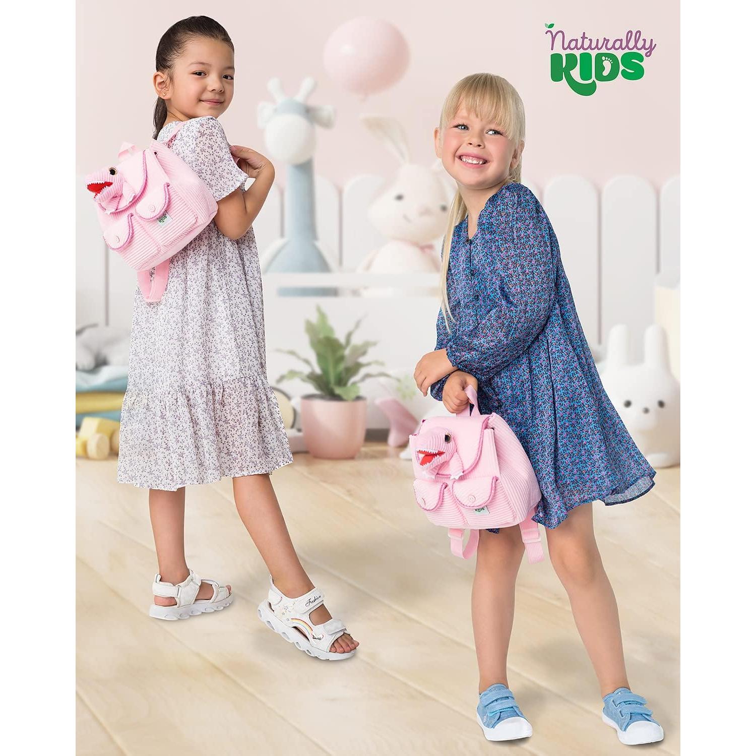 Mochila Mini Dinosaurio Rosa Naturally KIDS 17,78x15,24cm
