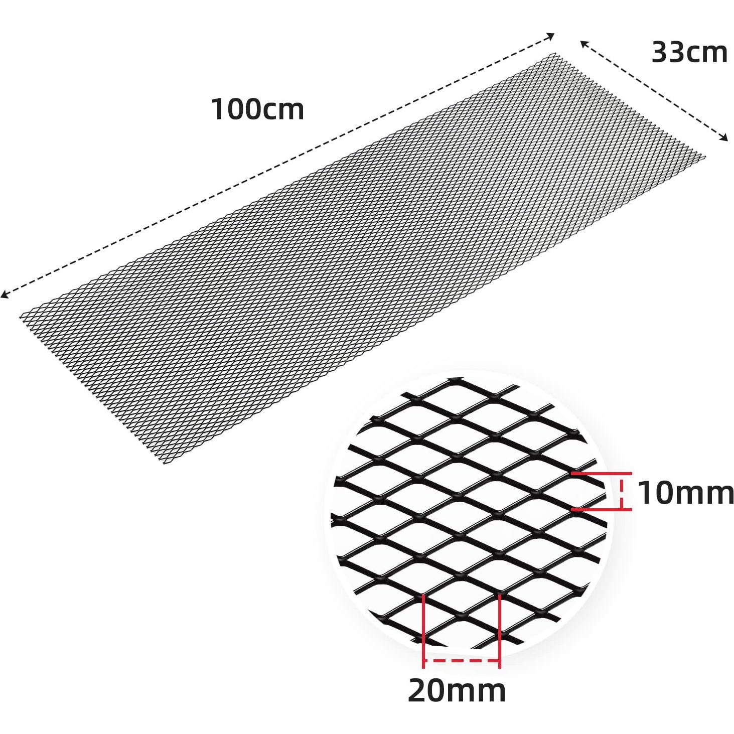 Malla de Parrilla de Coche AggAuto 100x33cm Aluminio Negro