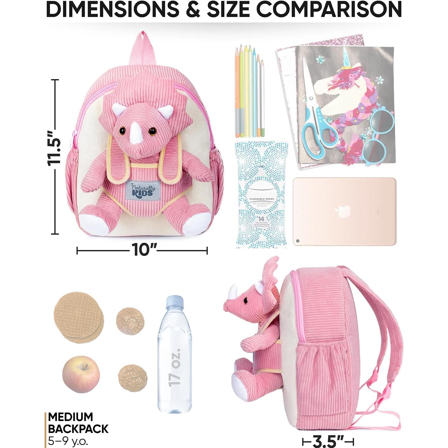 Mochila Dinosaurio Triceratops Naturally KIDS 29x25cm