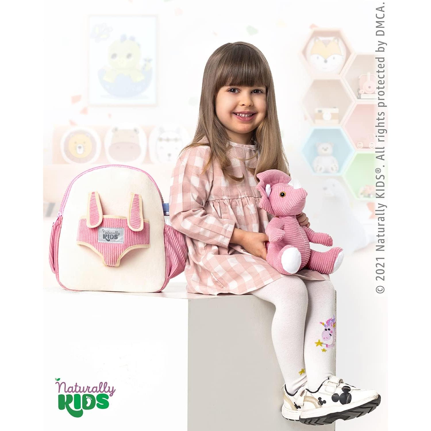 Mochila Dinosaurio Triceratops Naturally KIDS 29x25cm