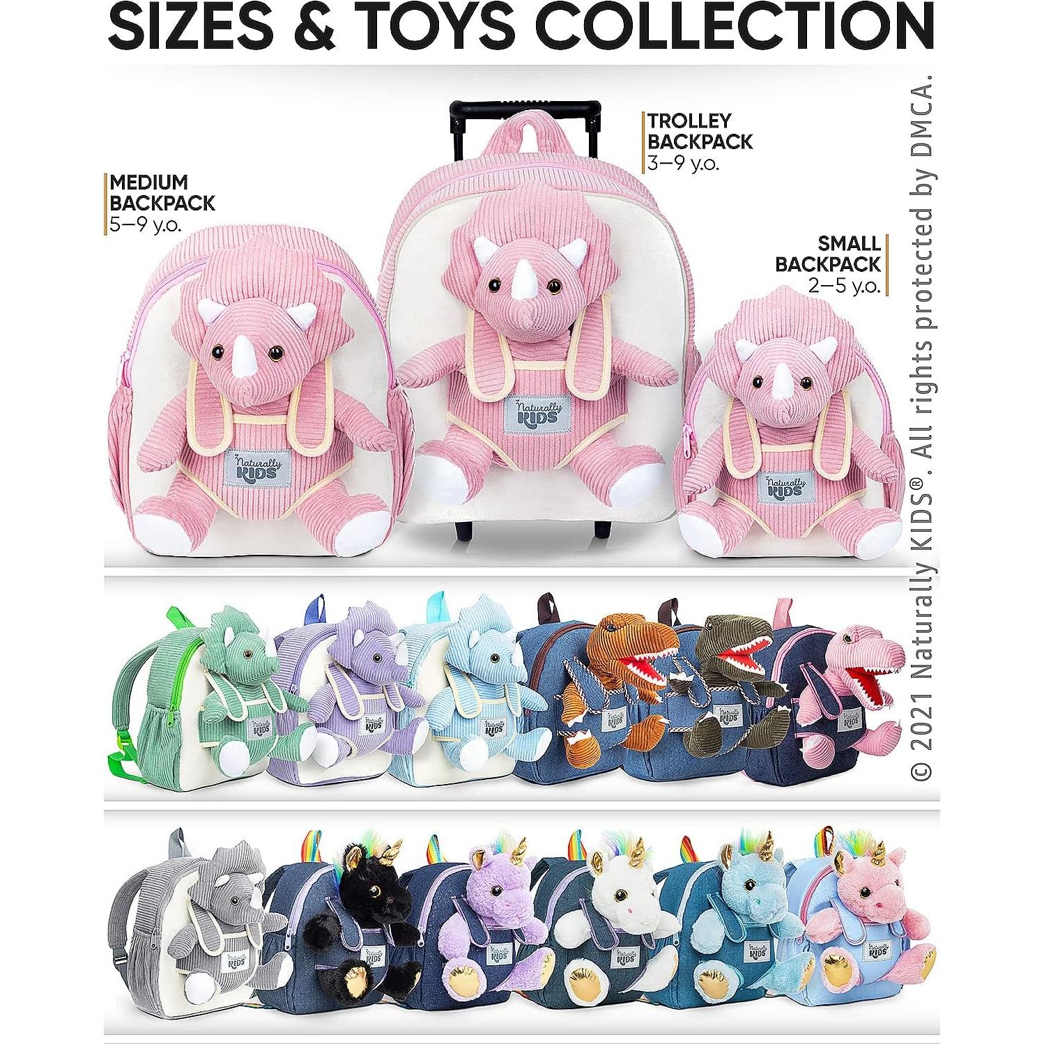 Mochila Dinosaurio Triceratops Naturally KIDS 29x25cm