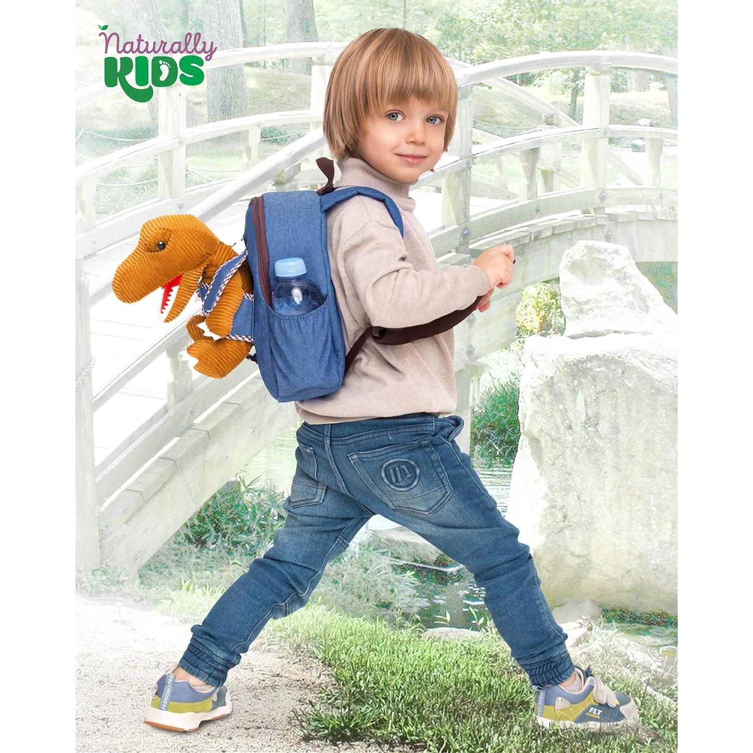 Mochila Dinosaurio Naturally KIDS 25 cm con Juguete Desmontable