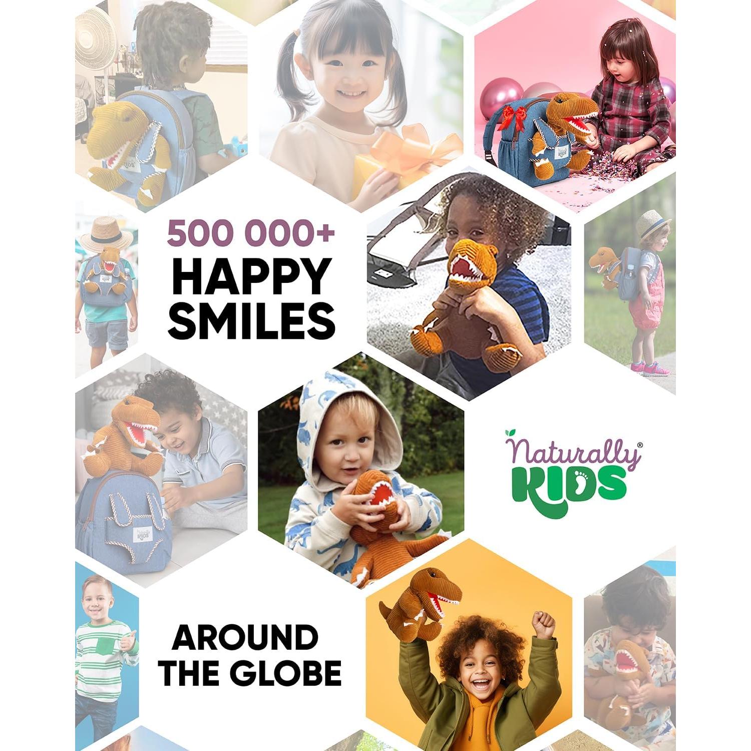 Mochila Dinosaurio Naturally KIDS 25 cm con Juguete Desmontable