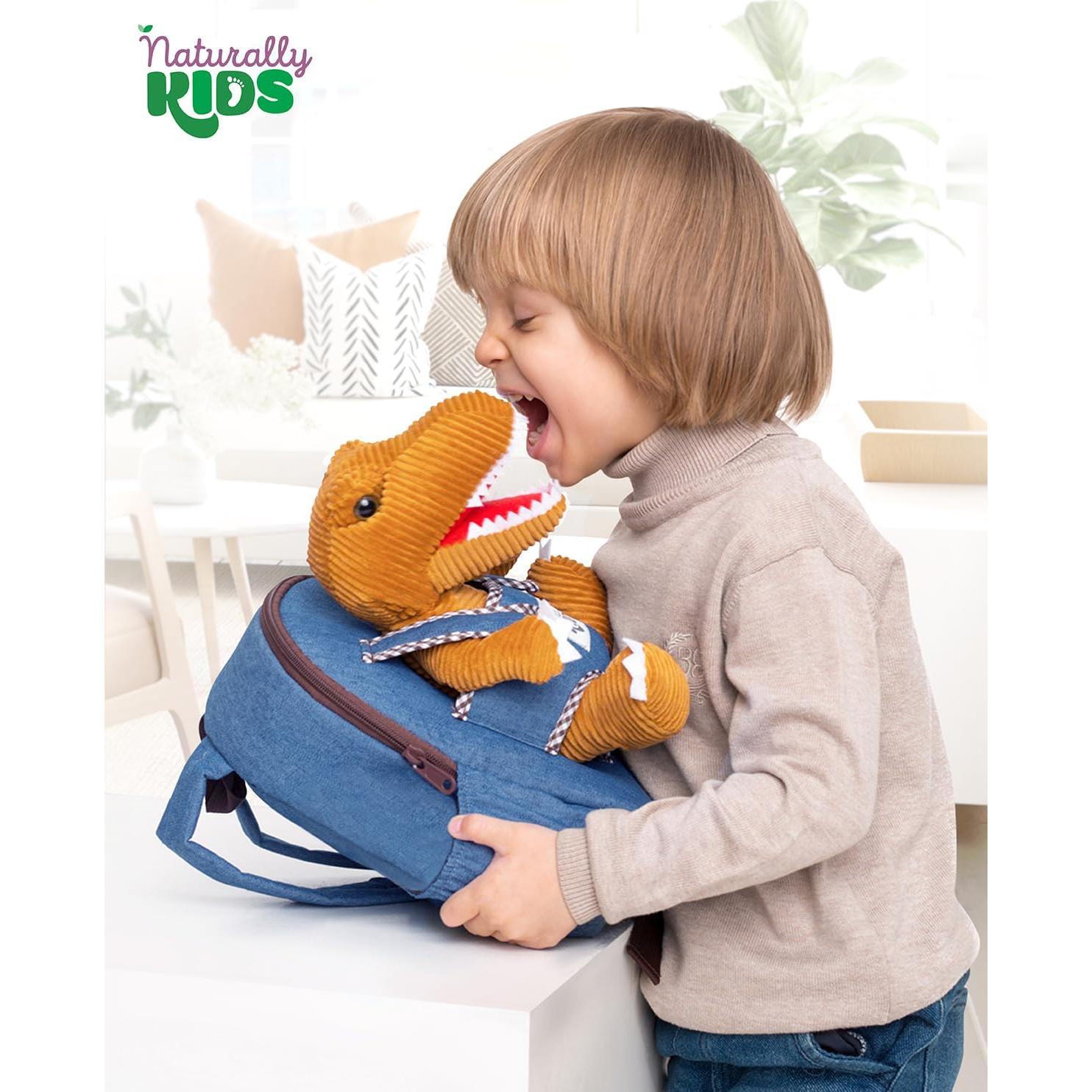 Mochila Dinosaurio Naturally KIDS 25 cm con Juguete Desmontable