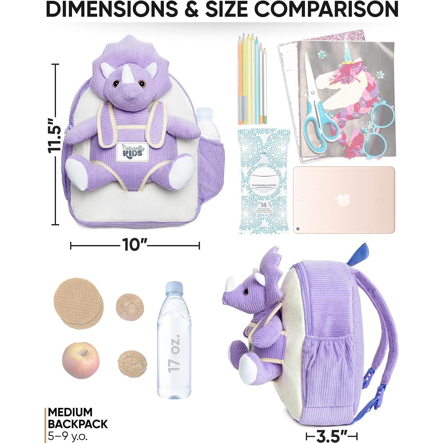 Mochila Triceratops Naturally KIDS para Niñas 2-5 Años