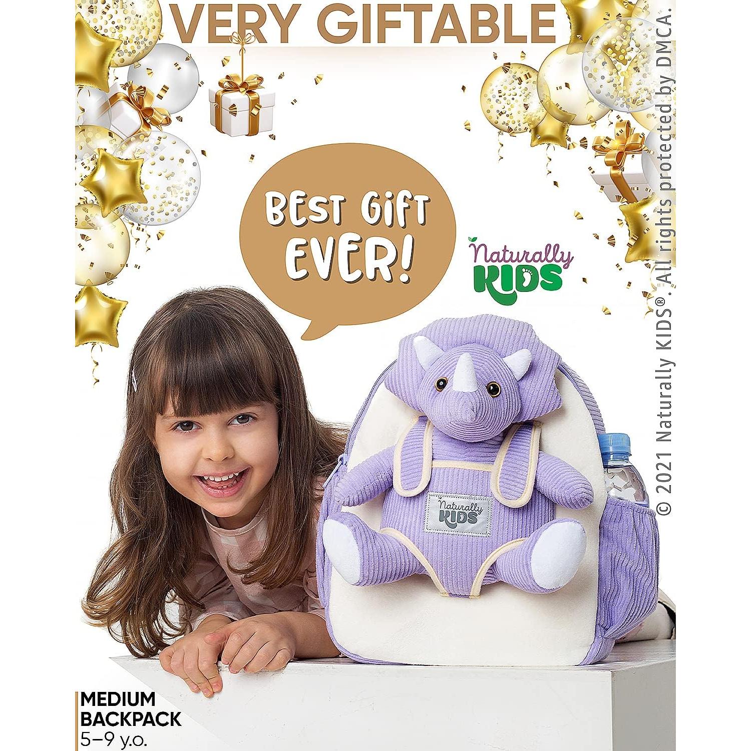 Mochila Triceratops Naturally KIDS para Niñas 2-5 Años