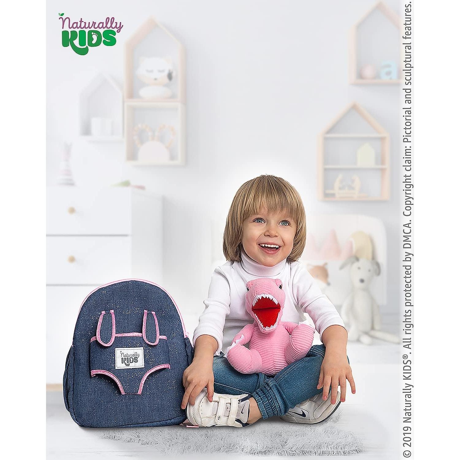 Mochila Dinosaurio Rosa Naturally KIDS 29x25x9 cm
