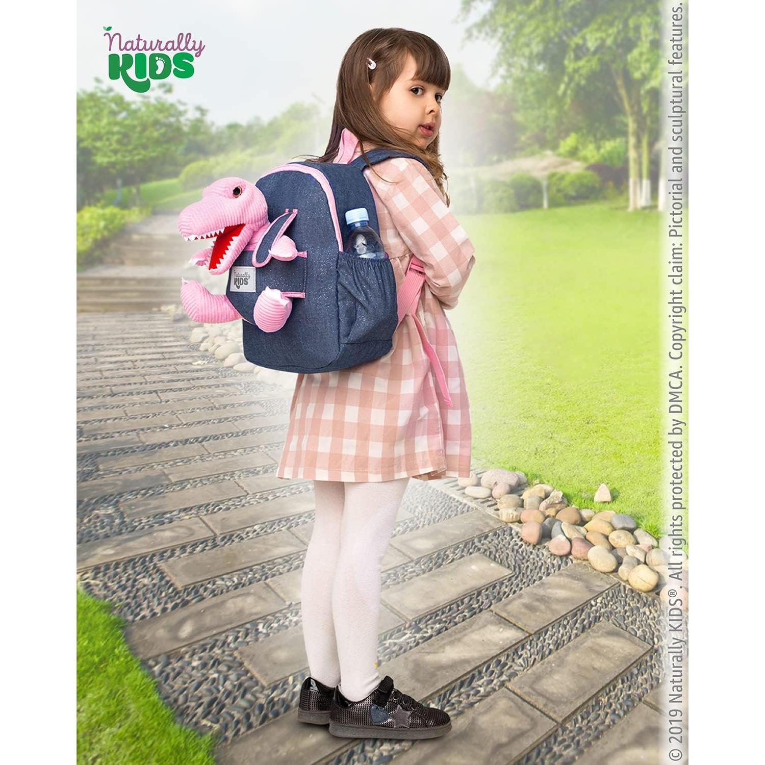 Mochila Dinosaurio Rosa Naturally KIDS 29x25x9 cm