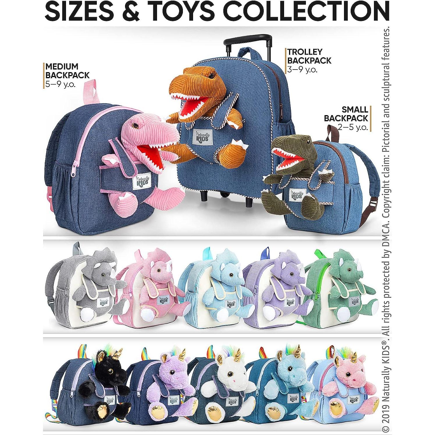 Mochila Dinosaurio Rosa Naturally KIDS 29x25x9 cm