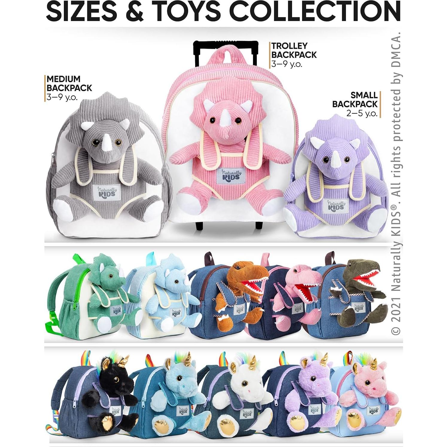 Mochila Dinosaurio Triceratops Naturally KIDS 25x20 cm