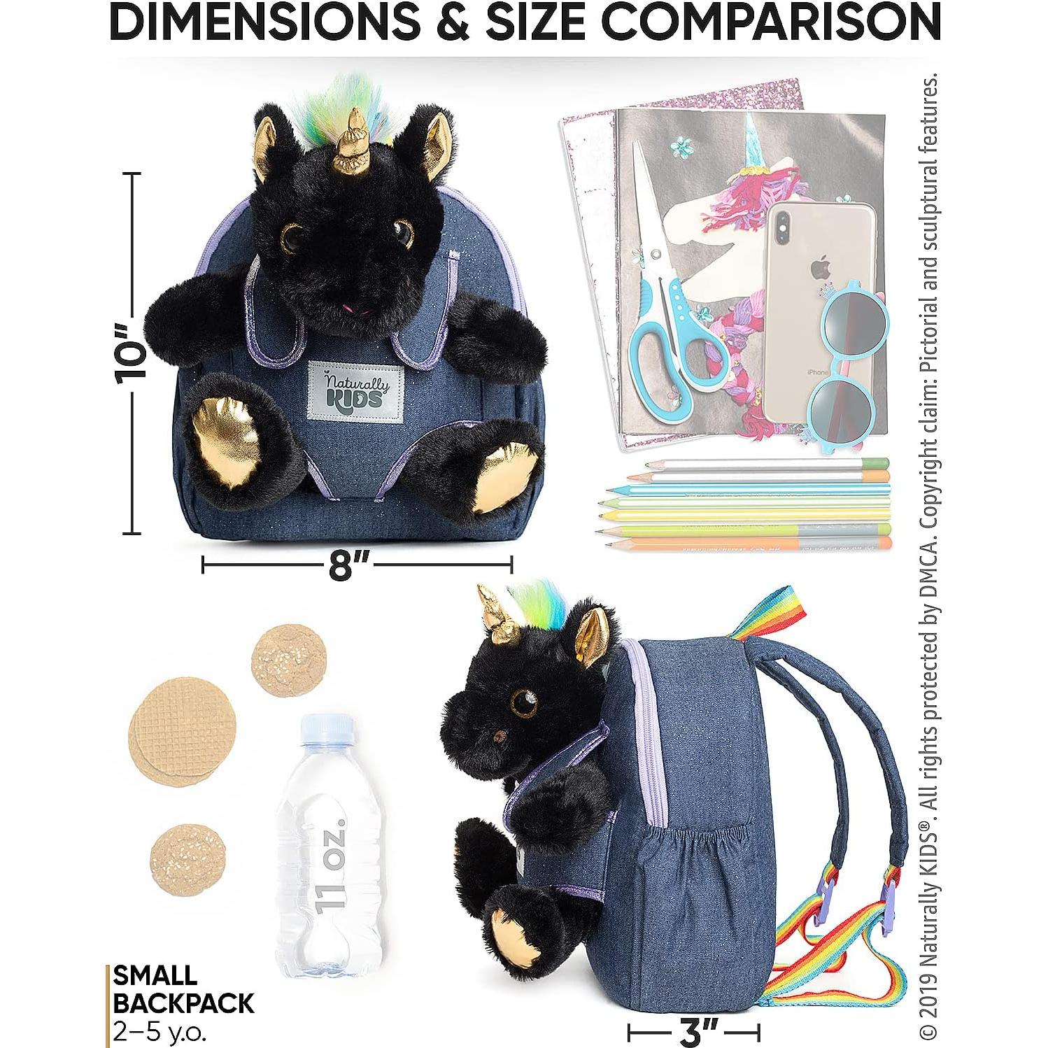 Mochila Unicornio Negro Naturally KIDS 25x20 cm para Niños