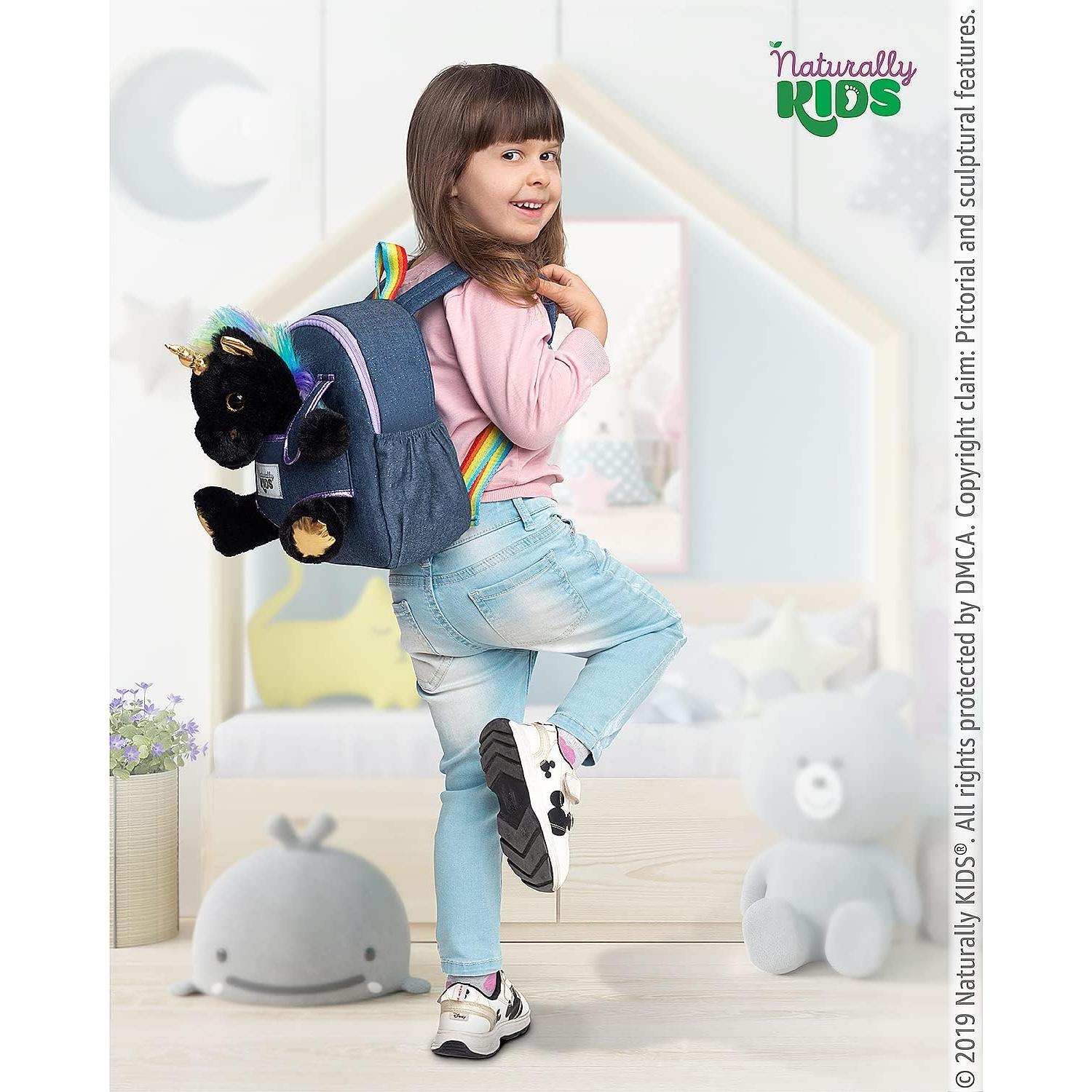 Mochila Unicornio Negro Naturally KIDS 25x20 cm para Niños