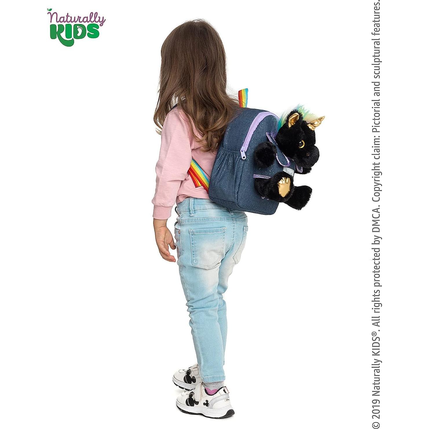 Mochila Unicornio Negro Naturally KIDS 25x20 cm para Niños