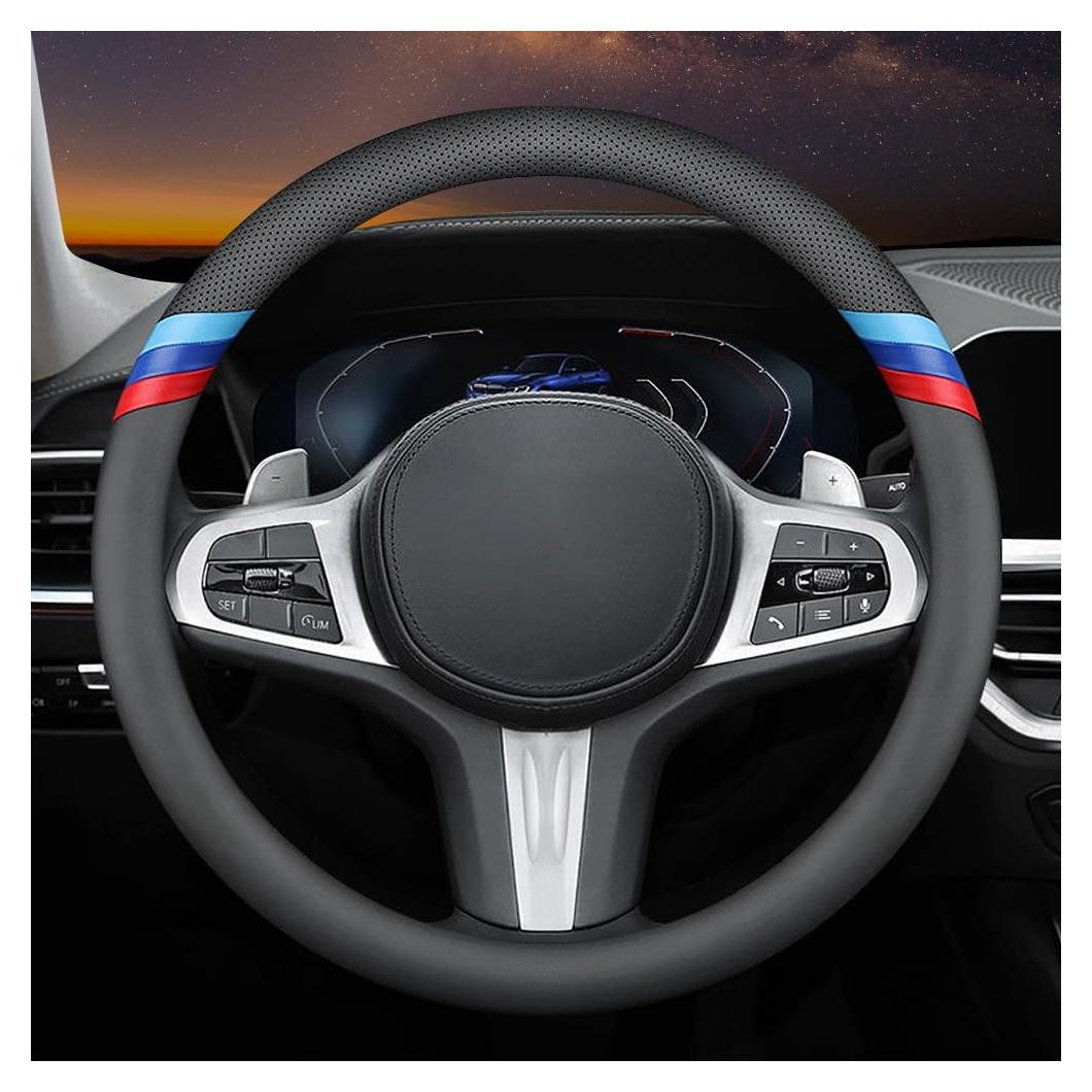 Cubierta de Volante HAOTULE NP-603 de Cuero Nappa para BMW