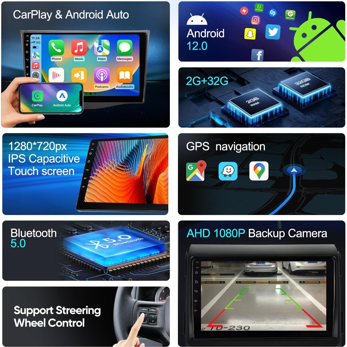 Radio Estéreo Dodge RAM 1500/2500/3500 2013-2018 con GPS