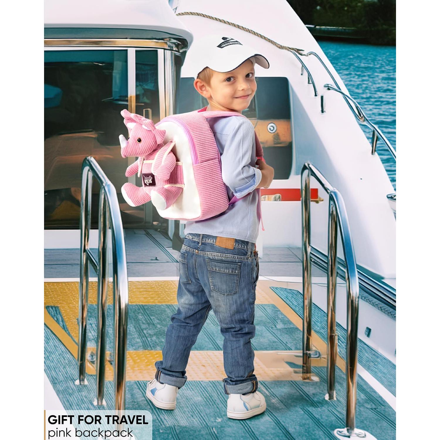 Mochila Triceratops Rosa Naturally KIDS para Niños 2-5 Años