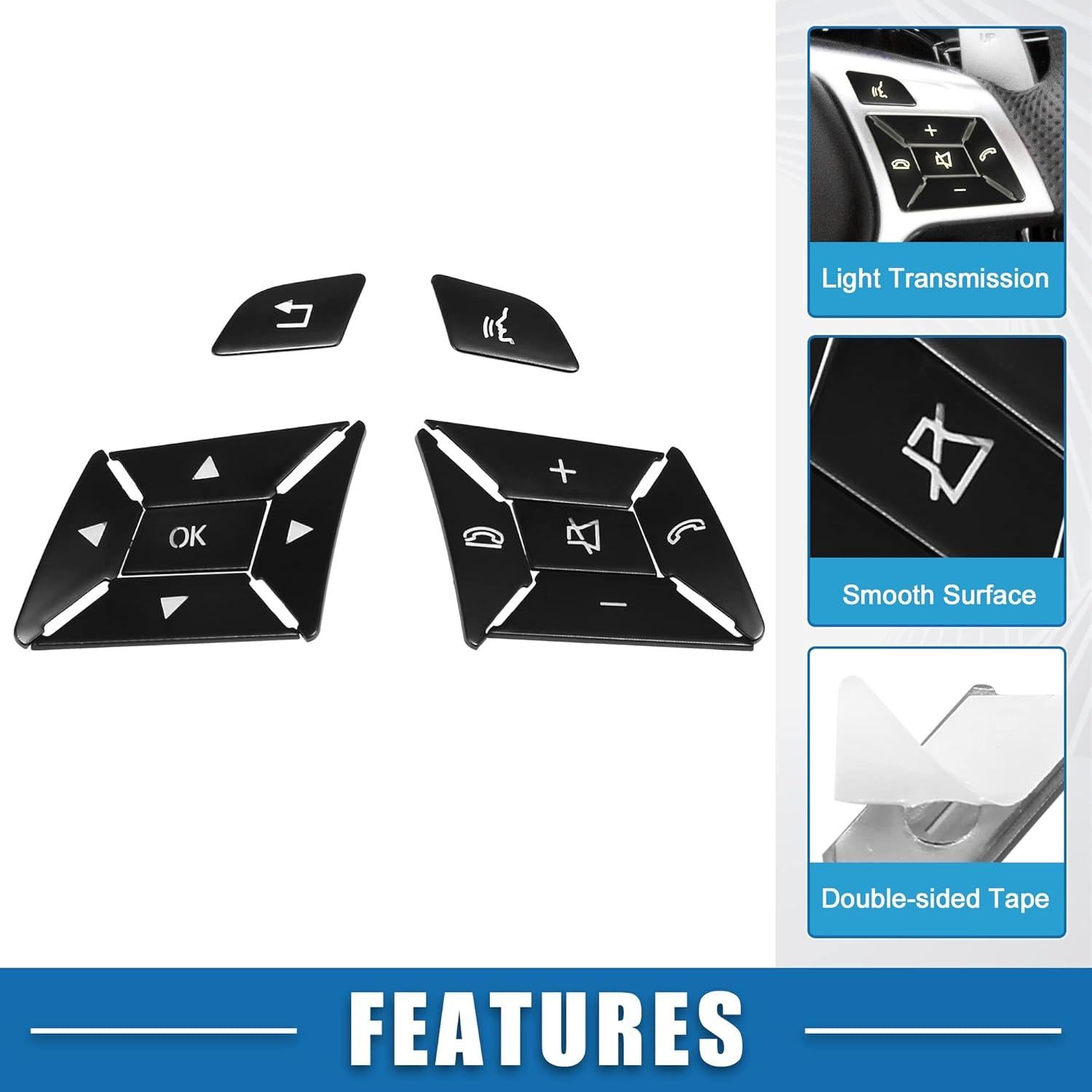 Cubiertas de Pegatinas para Botones de Volante A ABSOPRO - Negro