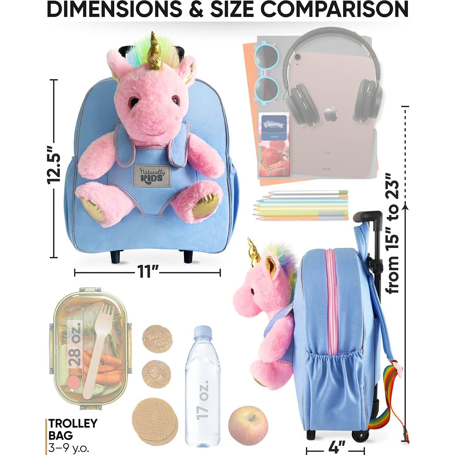 Maleta Rodante Unicornio Rosa Naturally KIDS 31.75 cm