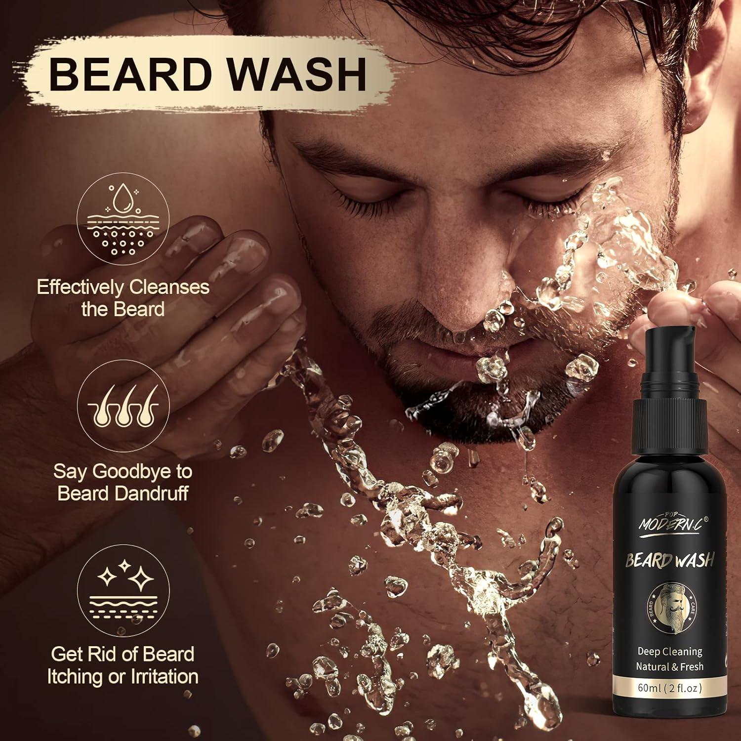 Kit de Cuidado de Barba POP MODERN.C 6 Piezas Aceite Champú