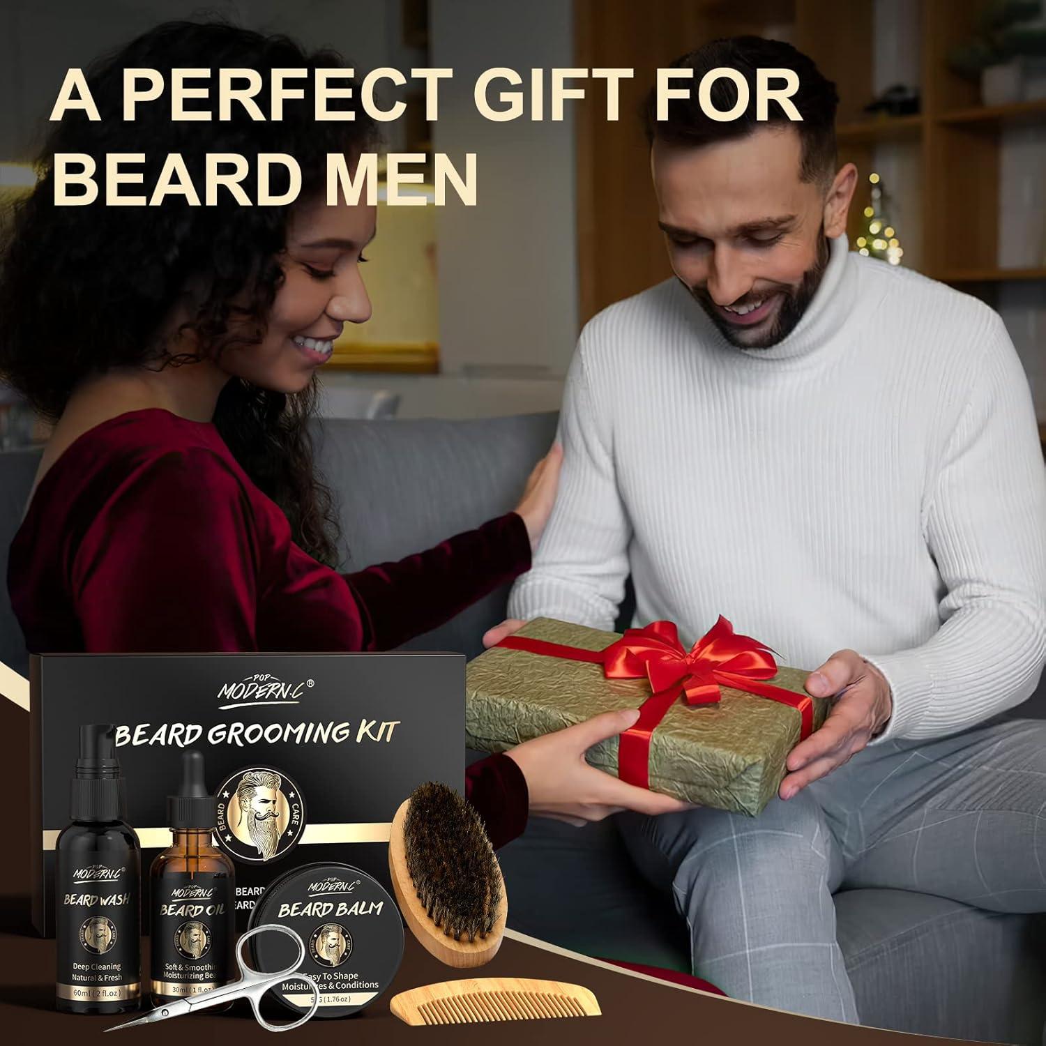 Kit de Cuidado de Barba POP MODERN.C 6 Piezas Aceite Champú