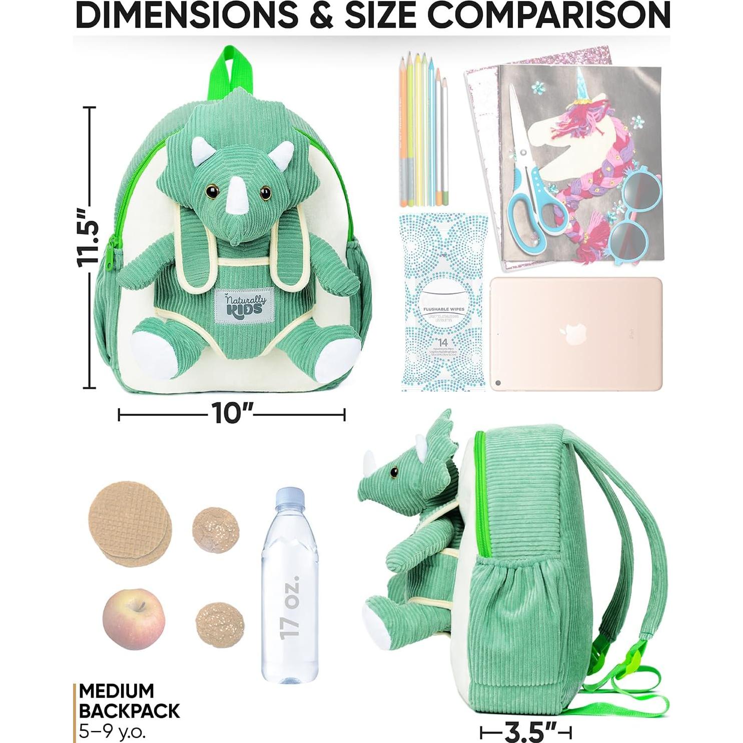 Mochila Dinosaurio Triceratops Naturally KIDS 29x25 cm