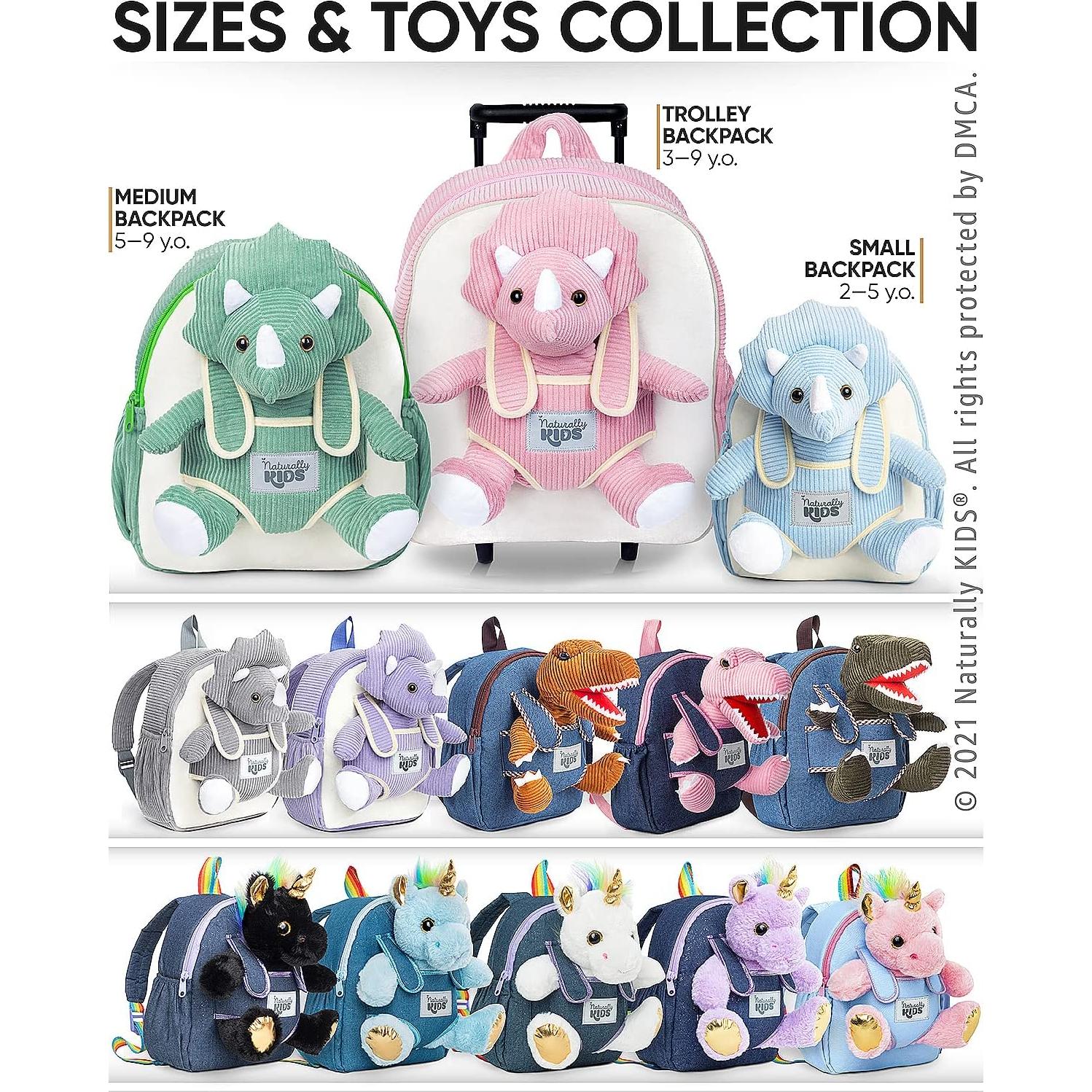 Mochila Dinosaurio Triceratops Naturally KIDS 29x25 cm