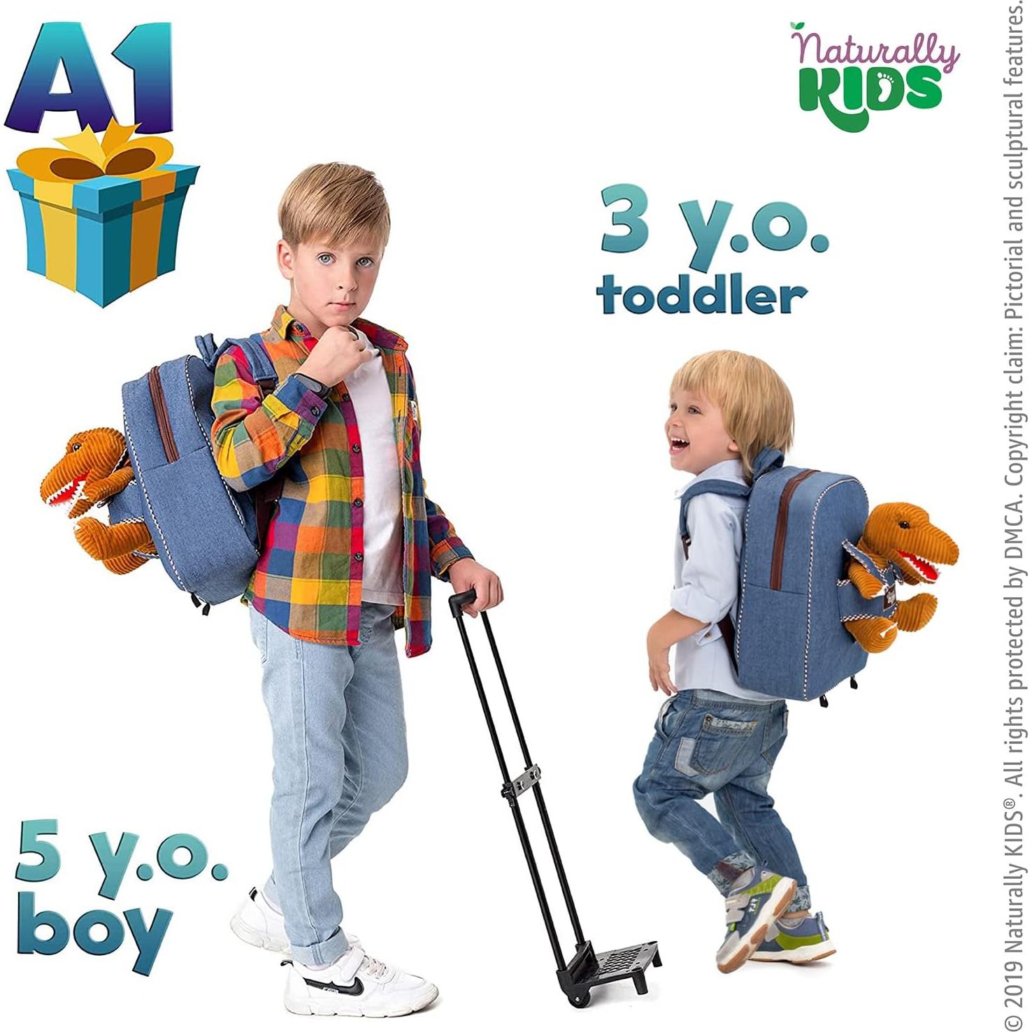 Mochila Rodante Dinosaurio Naturally Kids 31.75x27.94cm