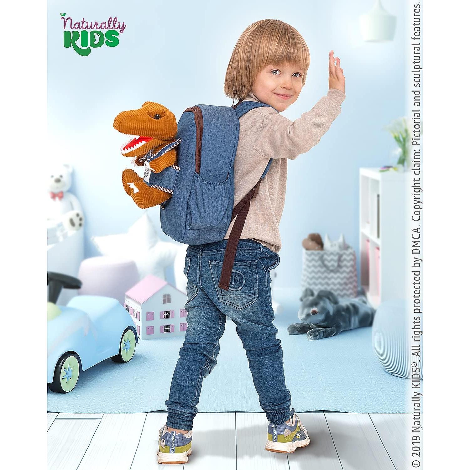 Mochila Dinosaurio Naturally Kids con Juguete 29x25x8 cm