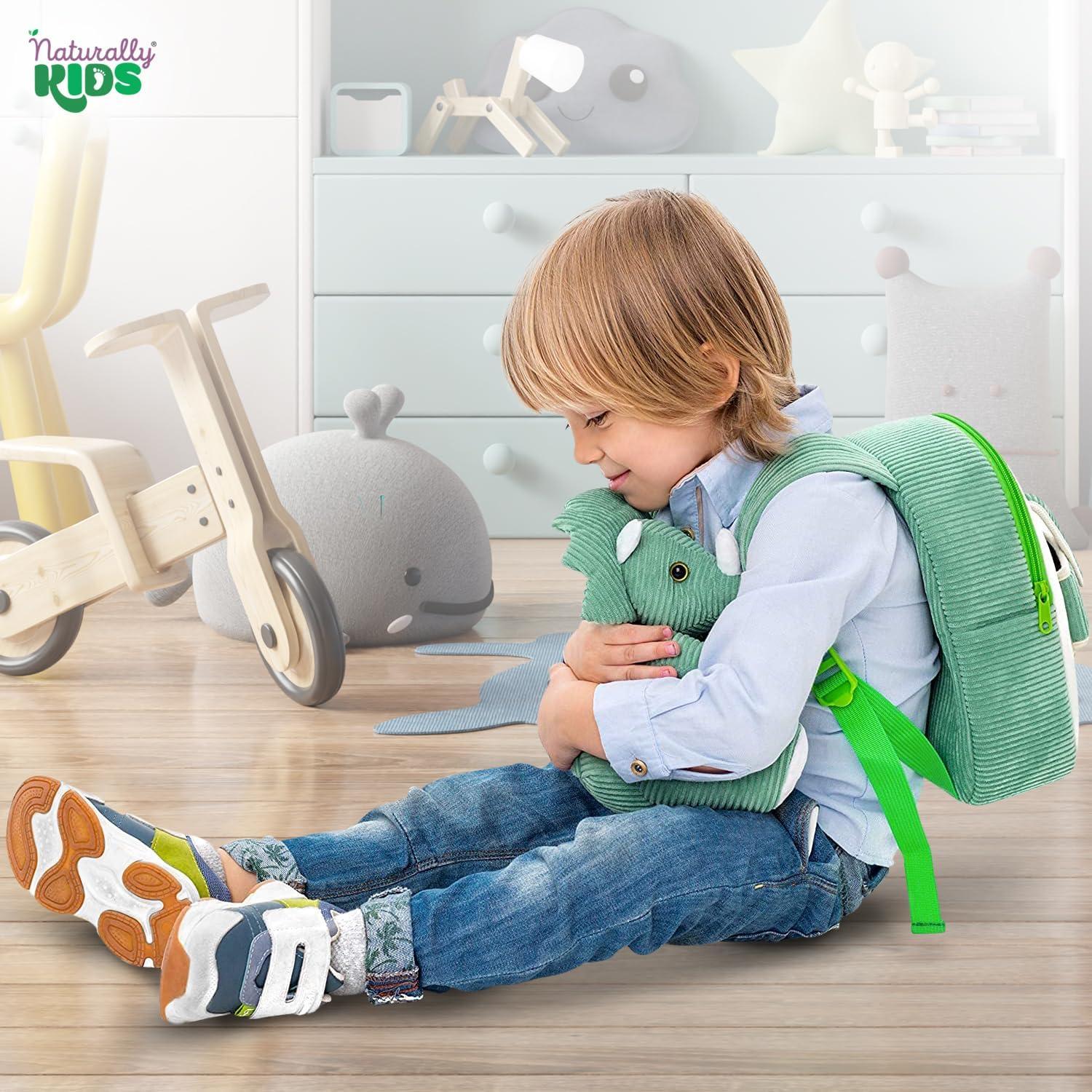 Mochila Dinosaurio Triceratops Verde Naturally KIDS 25 cm