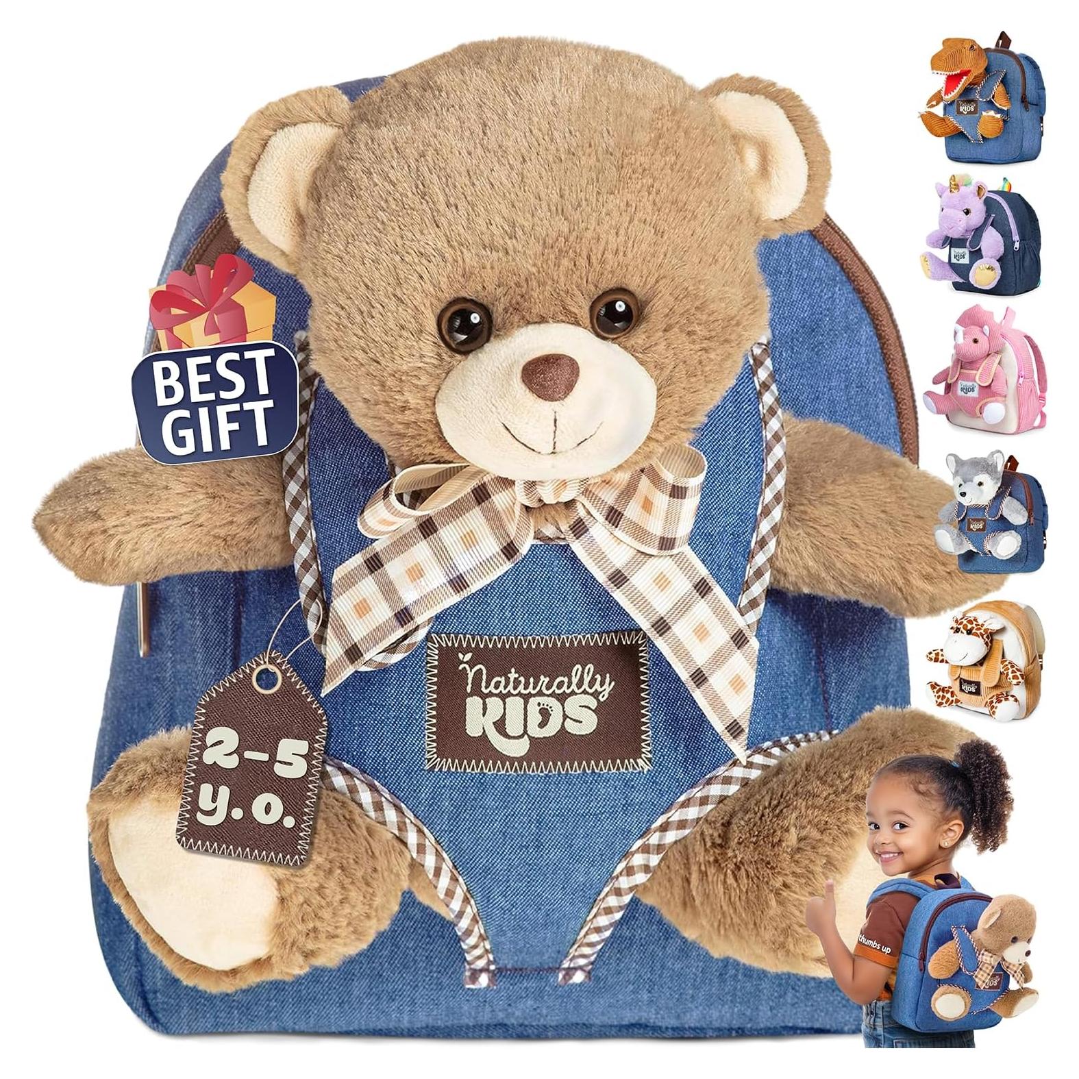 Mochila Oso de Peluche Naturally KIDS 25 cm para Niños
