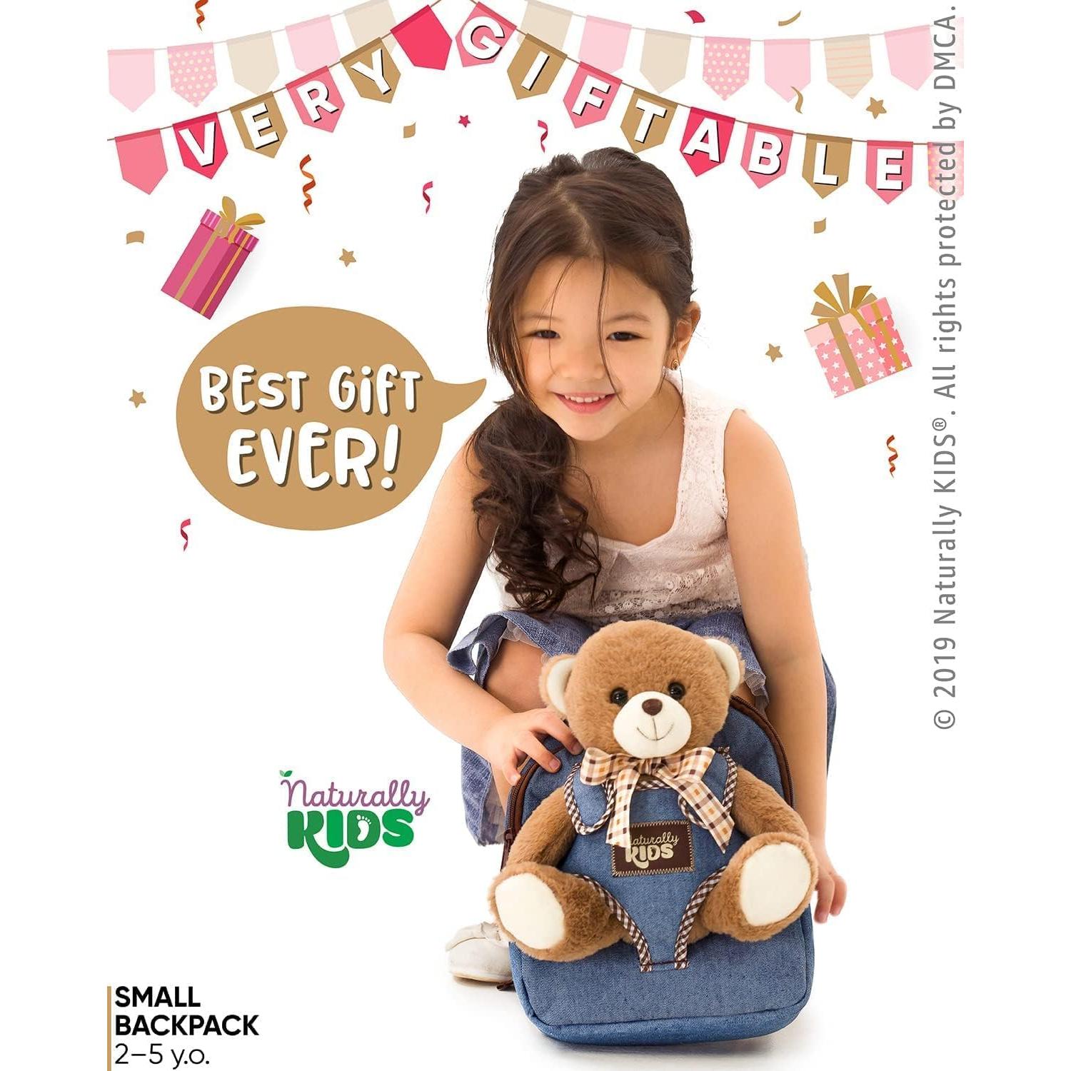 Mochila Oso de Peluche Naturally KIDS 25 cm para Niños