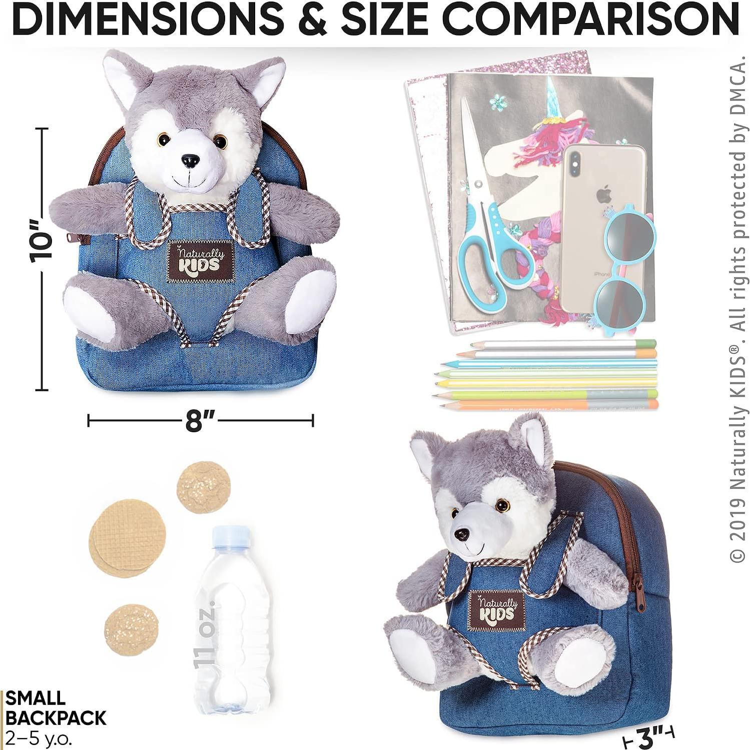 Mochila de Lobo Husky para Niños 2-5 Años 25x20x7 cm