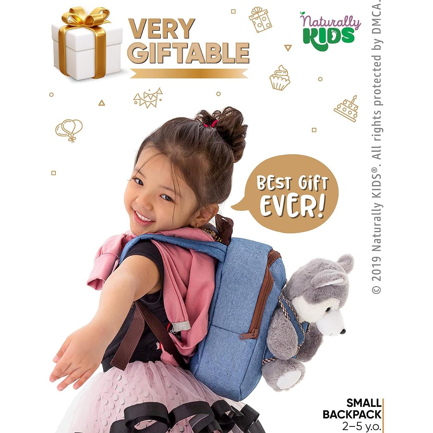 Mochila de Lobo Husky para Niños 2-5 Años 25x20x7 cm