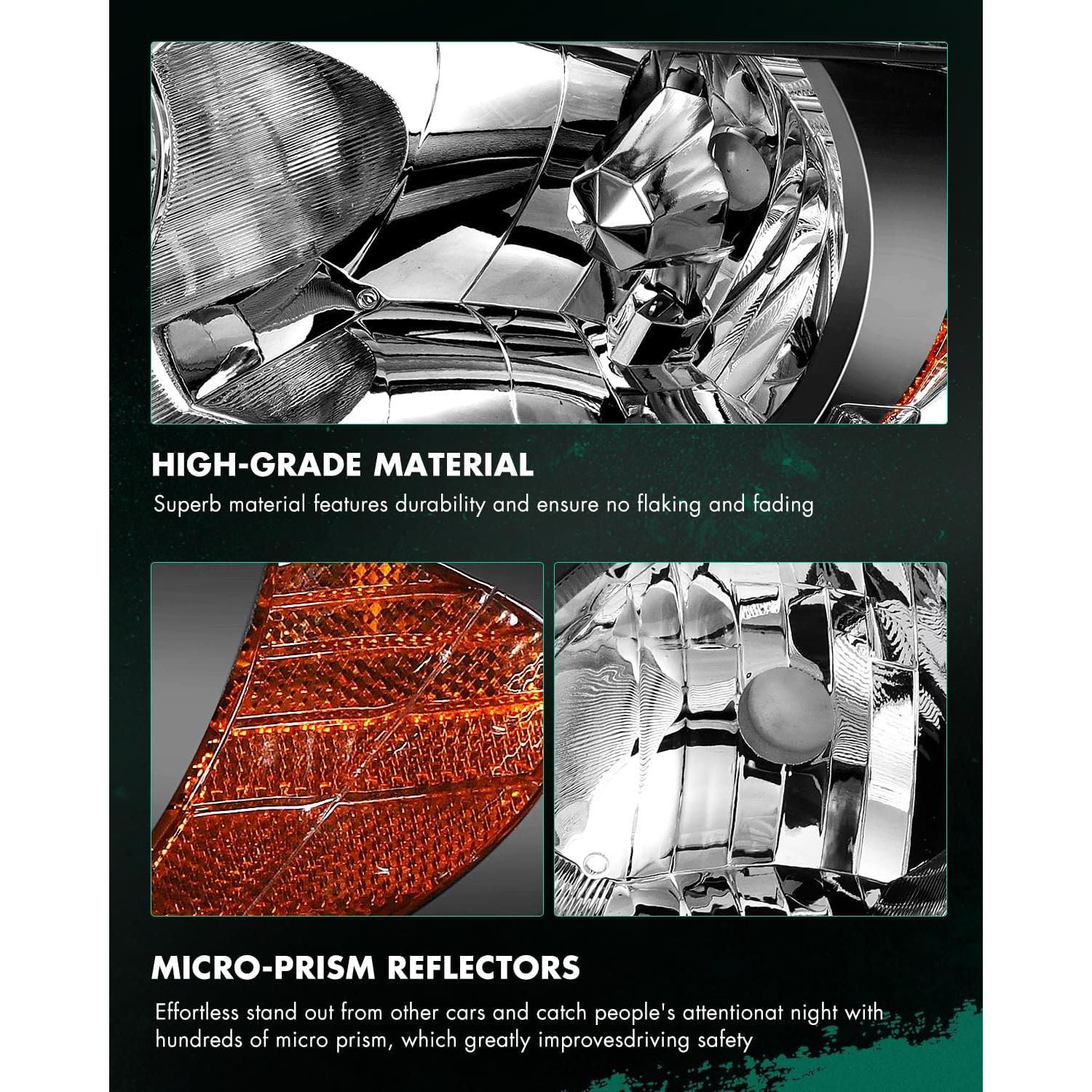 Conjunto de Faros SCITOO para Honda Civic 2004-2005 Lente Clara