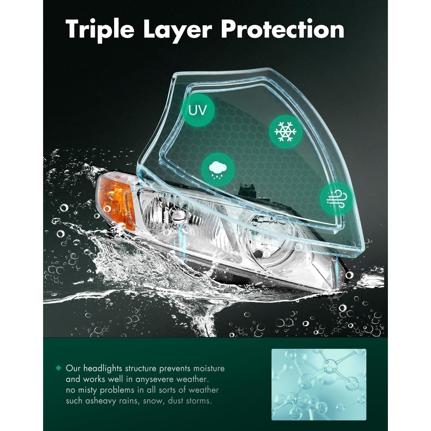 Faros SCITOO para Honda Civic Sedán 2006-2011 Cromados