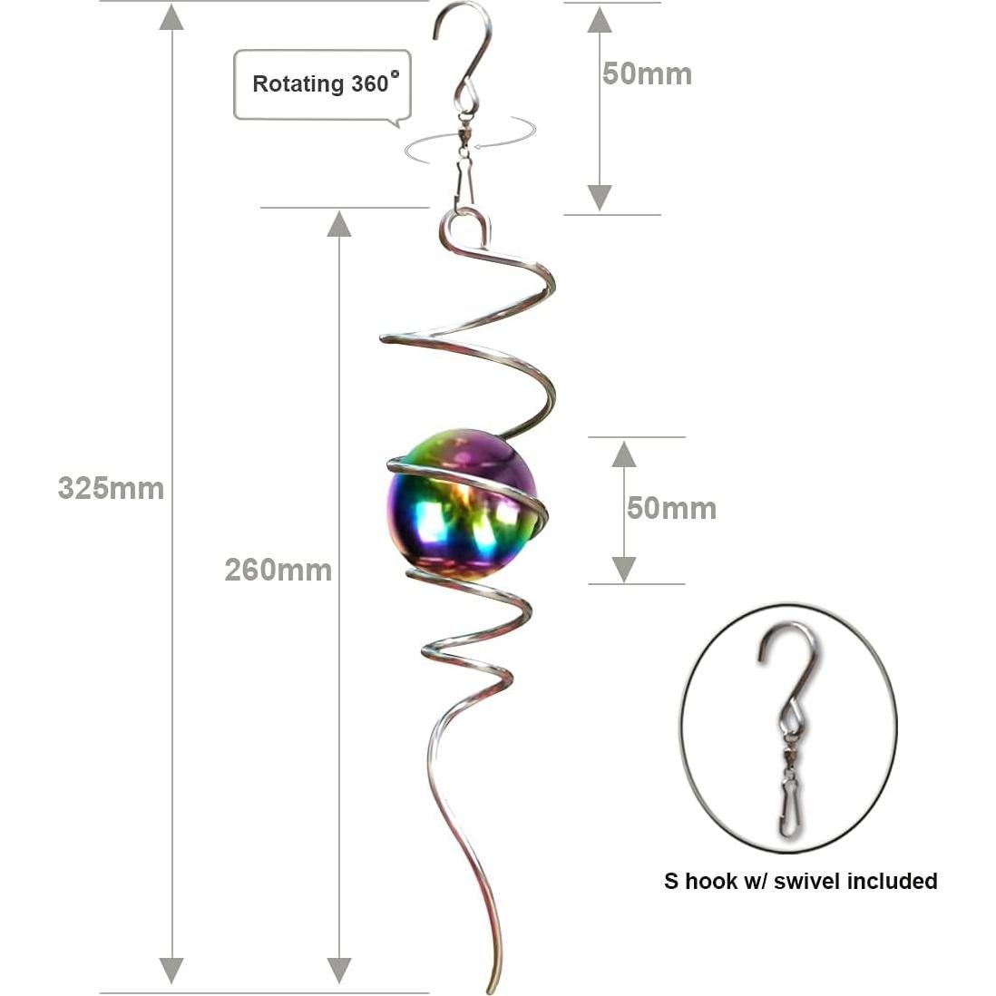 Fonmy Spinner de Viento Decorativo Espiral 33 cm Multicolor