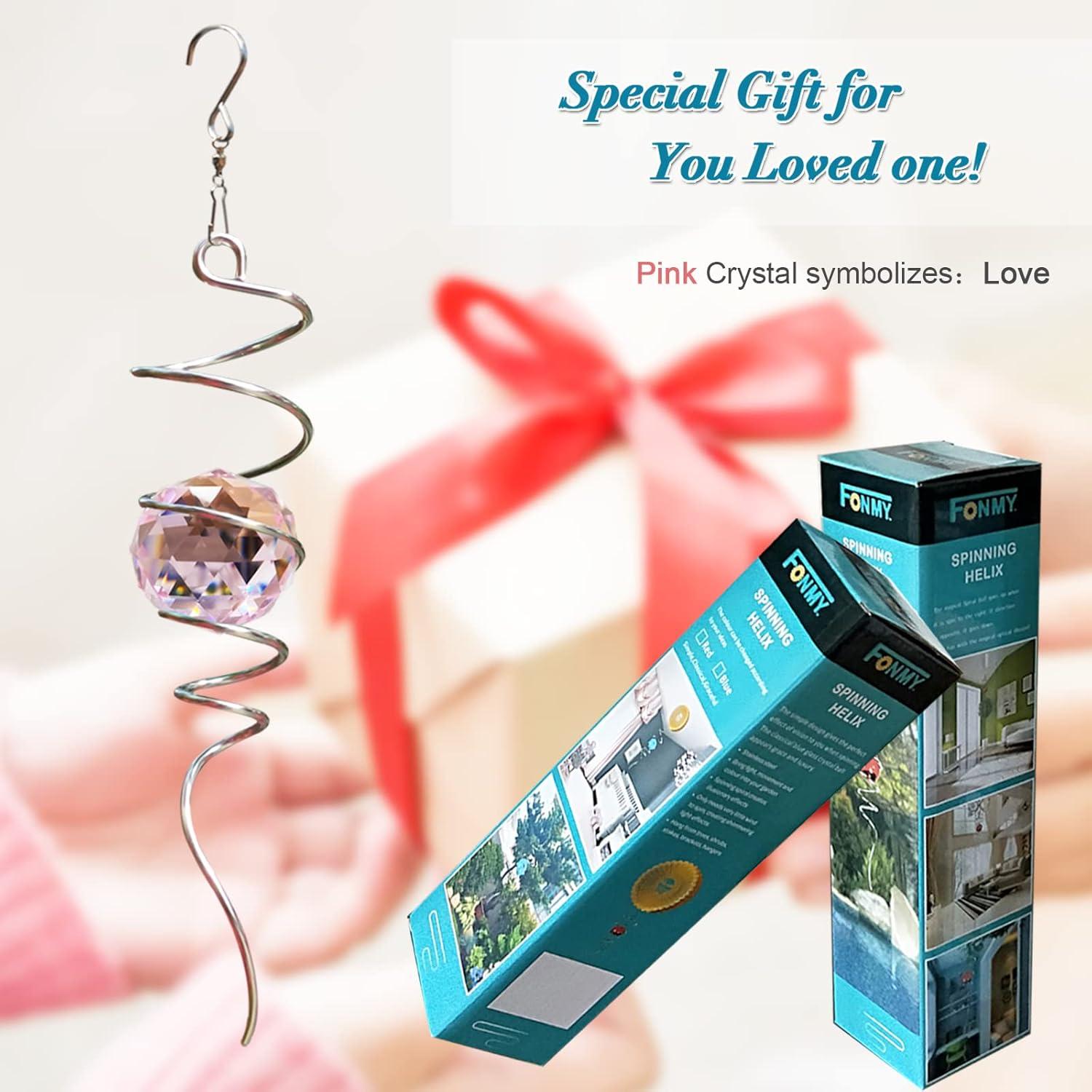 FONMY Bola de Observación Espiral 33 cm con Cristal Rosa