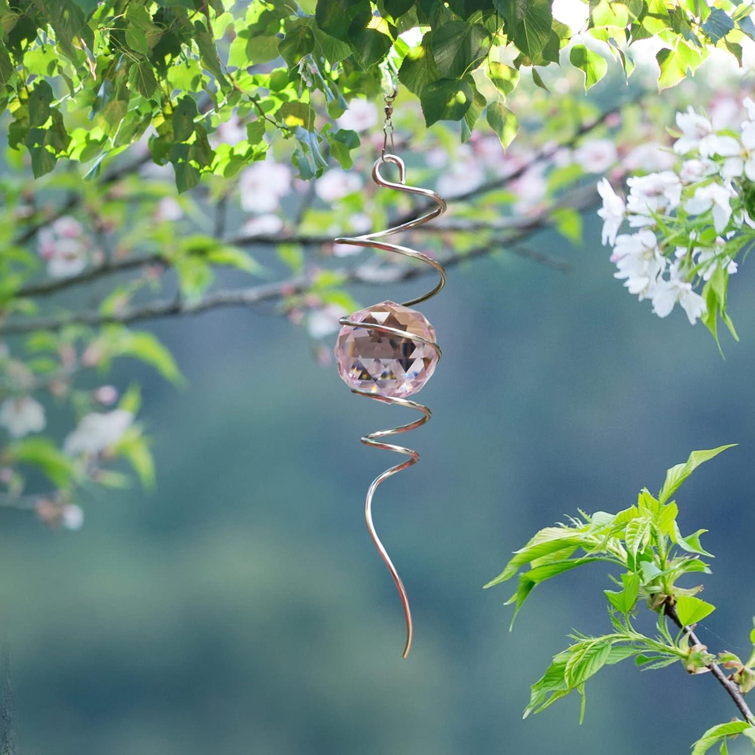 FONMY Bola de Observación Espiral 33 cm con Cristal Rosa