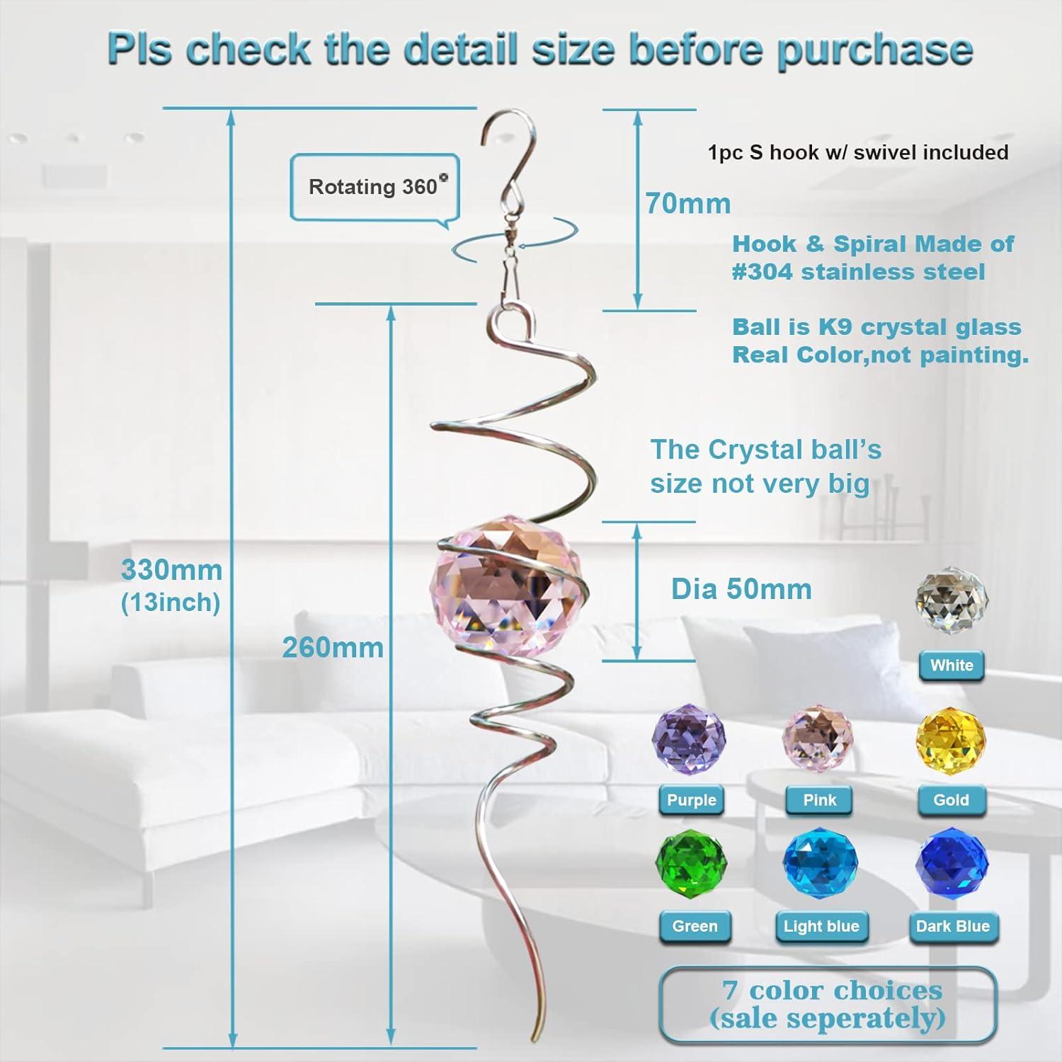 FONMY Bola de Observación Espiral 33 cm con Cristal Rosa