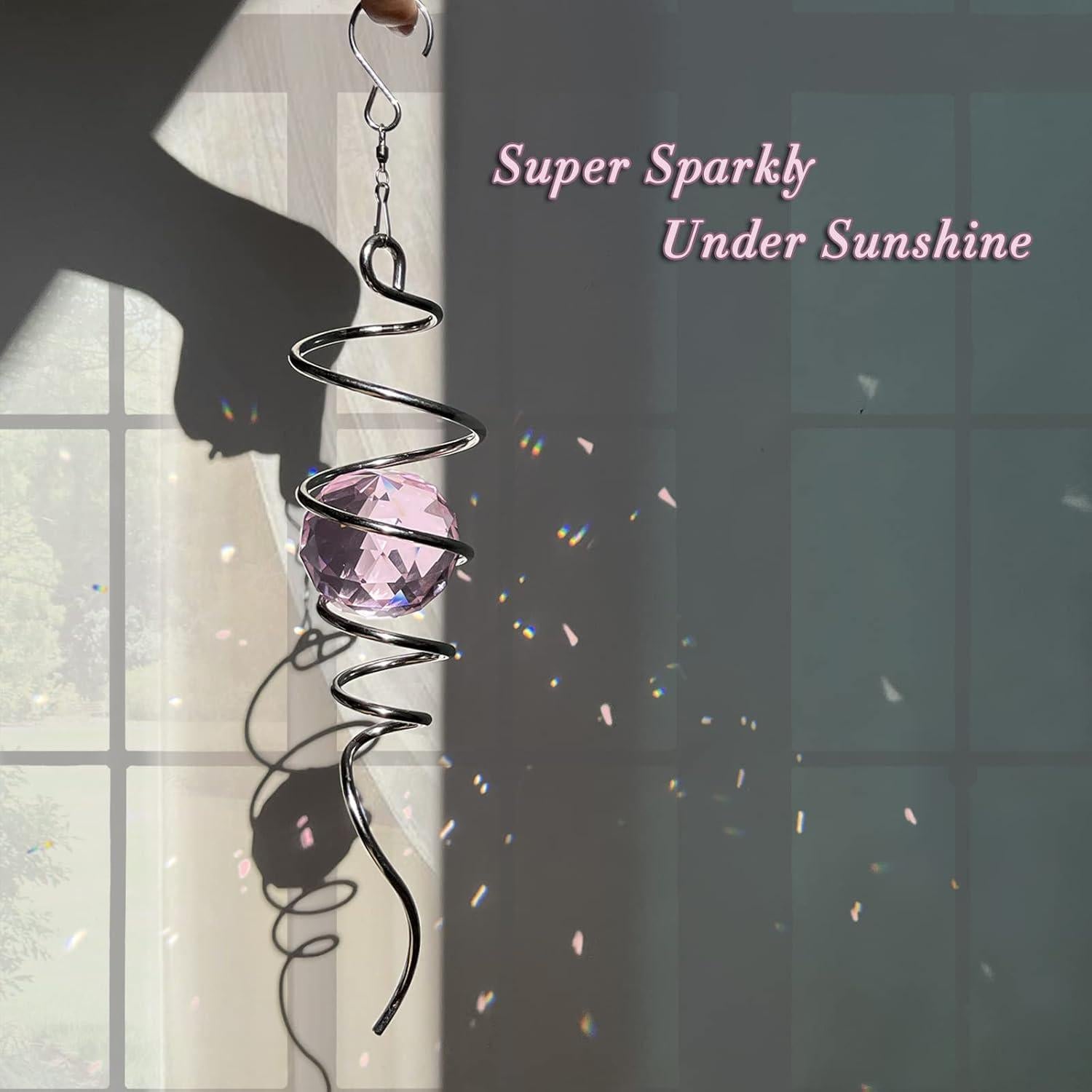 FONMY Bola de Observación Espiral 33 cm con Cristal Rosa