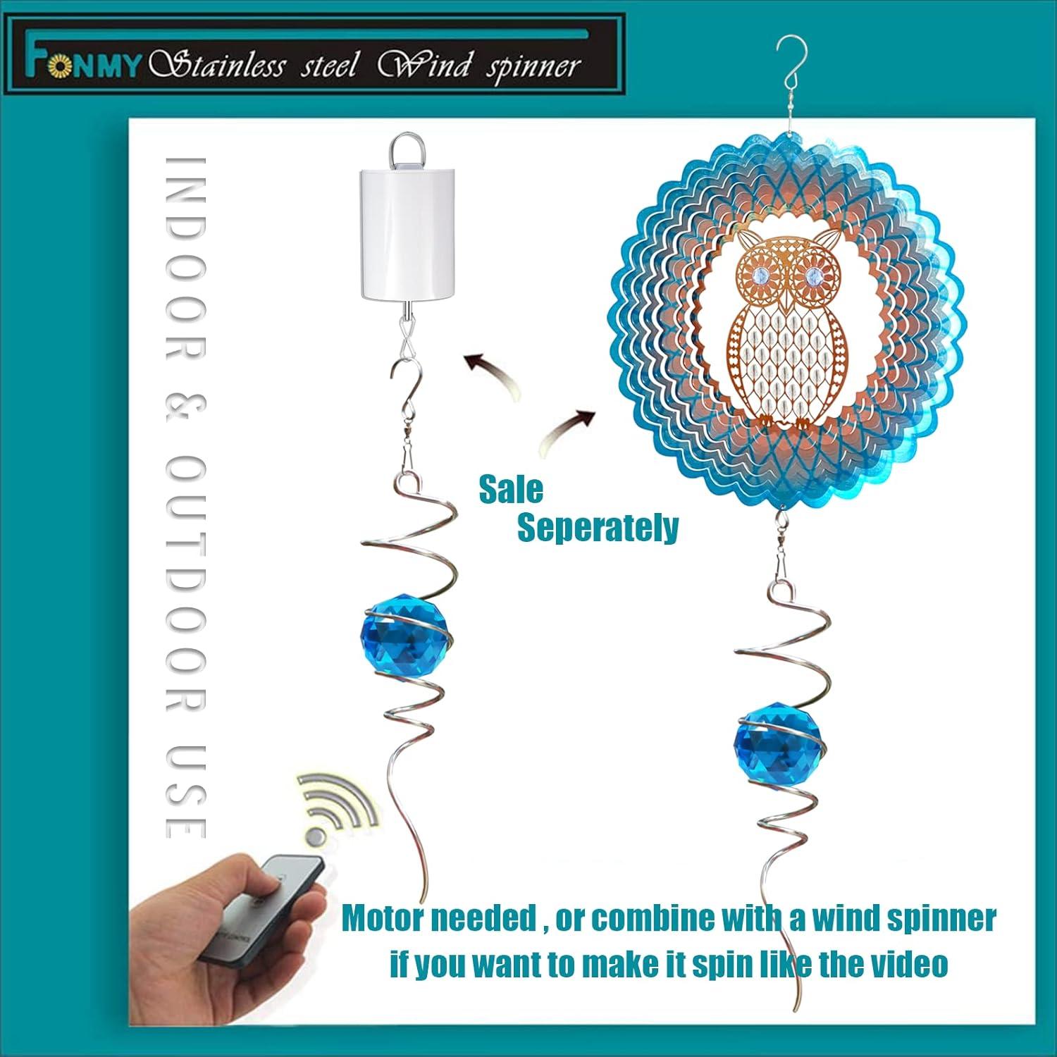 Fonmy Girador Decorativo de Viento con Cristal Azul 33 cm